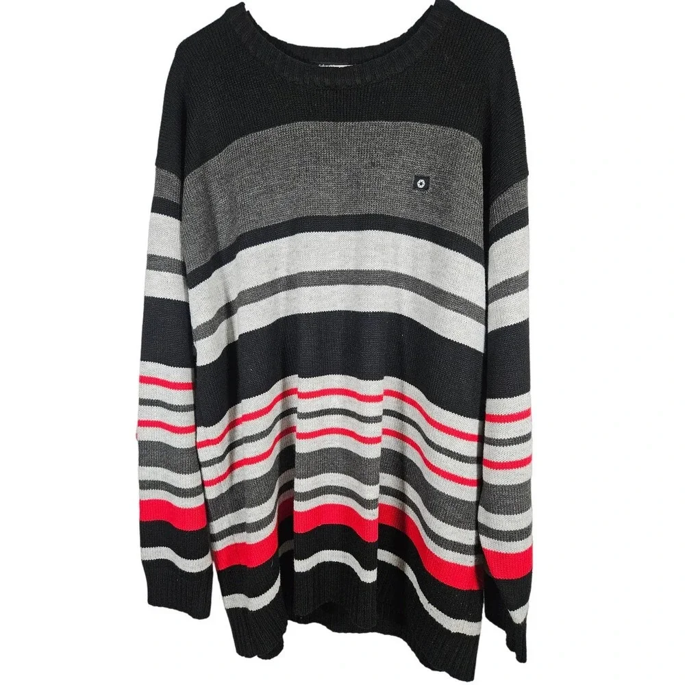 South Pole Mens Authentic Sweater Black‎ Gray Red Knit Sweater Size XXL 2000s